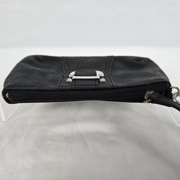 Guess Wristlet Black Silver Tone Hardware PU Leather 7" x 4.5" - Picture 10 of 14